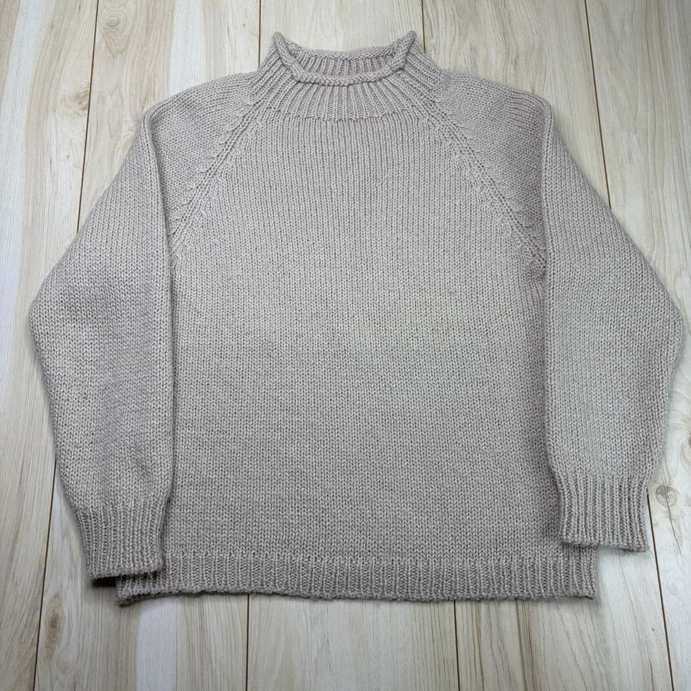 POEMS Barcelona Wool Mohair Blend Knit Rollneck Sweater Women's Size S/M Beige